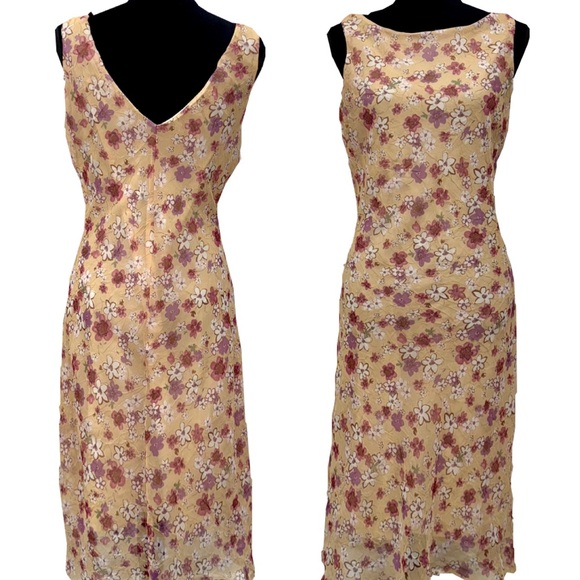 Vintage F.L.P Faith Love Passion Floral Midi Dress Cottagecore size 12 - Picture 3 of 8